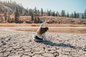 yoga, mindfulness, silence, mountain, nature, calisthenics, girl, hat, woman, golden, sunset, sunset yoga