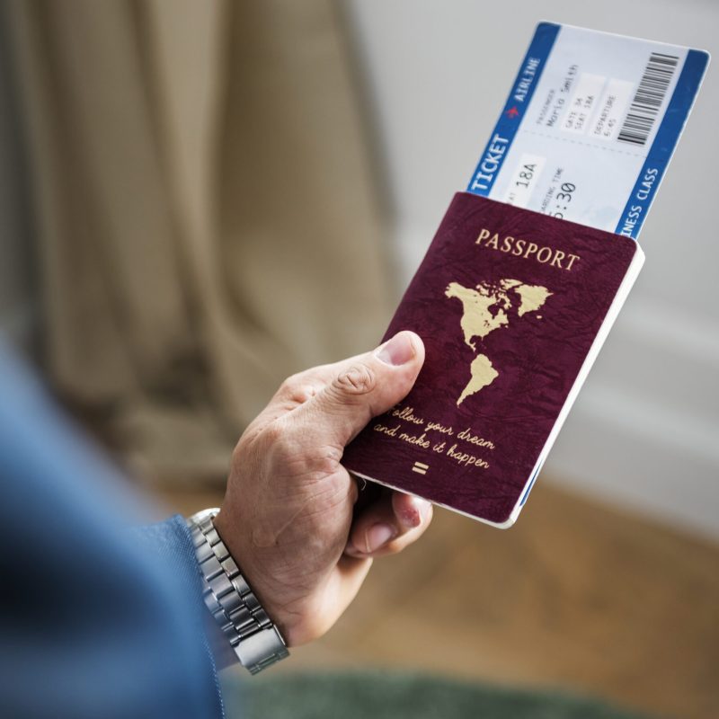 A man preparing to travel